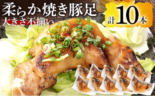 大きさ不揃い柔らか焼き豚足(国産) 合計10本 総重量1.4kg超え ハーフカット 食べやすい とろとろ 豚足 おつまみ つまみ アテ 肴 居酒屋 湯煎 フライパン調理 温めるだけ 味付き 国産 豚 柔らかい