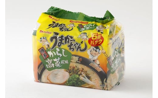 うまかっちゃん 博多からし高菜風味 30食(5袋×6パック) 豚骨ラーメン からし高菜 高菜 ラーメン 豚骨 とんこつ 袋ラーメン