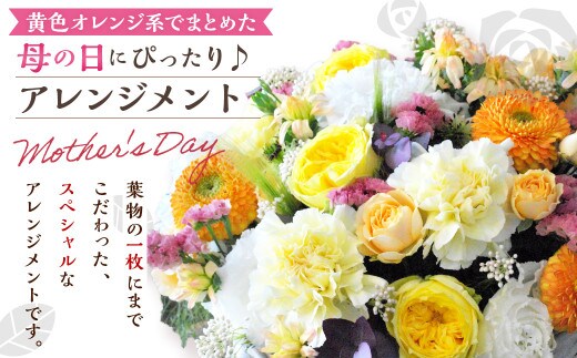 【先行予約】超豪華! 黄色 オレンジ系 でまとめた 母の日 にぴったりな アレンジメント ♪ 【2026年5月7日~9日まで発送予定】 母の日 花 生花 フラワー アレンジメント オレンジ 黄色