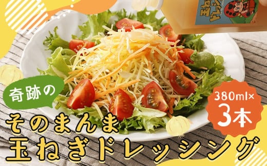 奇跡のそのまんま 玉ねぎドレッシング 3本セット (380ml×3本) ドレッシング 調味料 無添加 ノンオイル