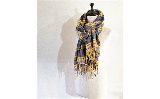 ito to iro 手染め・手織り仕上「ストール」メリノウール100% タータンチェック ファッション小物 