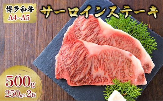 牛肉 サーロインステーキ 合計500g 博多和牛 A4～A5 250g×2枚 セット 配送不可：離島 