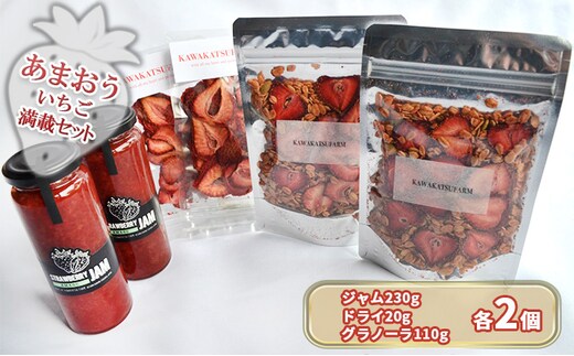 ジャム ドライフルーツ グラノーラ セット あまおうジャム 230g×2＋あまおうドライ 20g×2＋いちごいちごいちごあまおうグラノーラ 110g×2 加工食品 イチゴジャム ストロベリージャム シリアル 特別栽培 