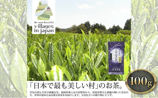 お茶 煎茶 八女茶 100g×1袋 奥八女 星野村 高級 深蒸し 茶 星野茶 緑茶 