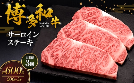 【3ヶ月連続 定期便】 博多和牛 サーロインステーキ 3枚 肉 牛肉 ※配送不可：離島