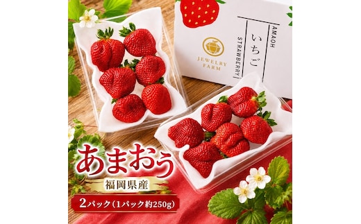 あまおう イチゴ 2パック（1パック約250g) 化粧箱