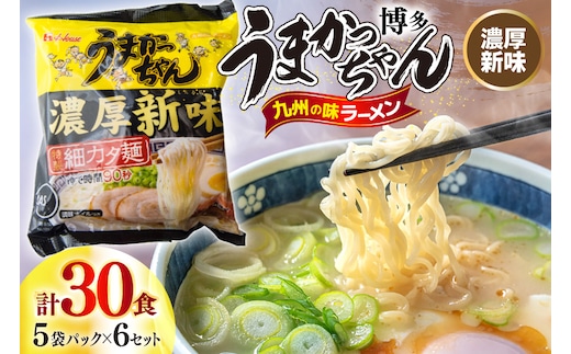 インスタントラーメン うまかっちゃん 濃厚新味 5食パック 6ケース 計 30食 [地域商社ふるさぽ 福岡県 宇美町 um40bfw220002] ラーメン 博多ラーメン インスタント とんこつ 即席ラーメン 袋麺 まとめ買い ラーメン詰め合わせ