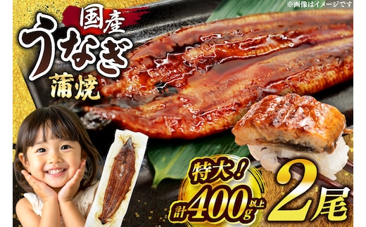 うなぎ 国産 鰻 蒲焼 特大 約200g 2尾 計400g以上 小分け 【有頭】[大黒物産 福岡県 宇美町 um40bak830011] タレ 山椒付 茶葉蒸し ウナギ 不揃い 規格外 鹿児島 宮崎 うなぎ蒲焼 鰻蒲焼き 蒲焼き かば焼き 真空パック 個包装 冷凍 unagi