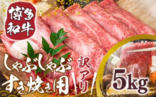 訳あり 博多和牛 しゃぶしゃぶ すき焼き 500g 10p 計5kg [MEAT PLUS 福岡県 宇美町 um40azp010022] 牛肉 肉 肩ロース 肩バラ モモ肉 バラ肉 和牛 牛しゃぶ 牛すき