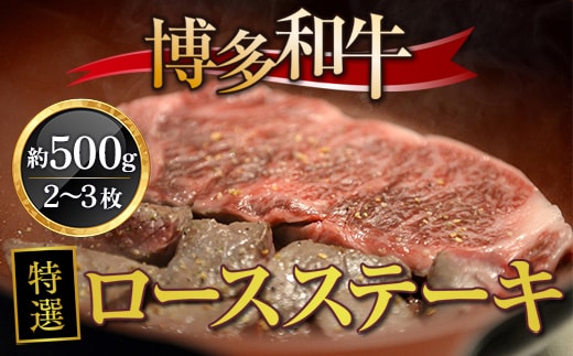 牛肉 博多和牛 特選 ロースステーキ 2～3枚 約500g [対海食品（肉の駅KING） 福岡県 宇美町 um40azo690001] ステーキ 冷凍 ロース 焼肉 焼き肉 小分け 個包装
