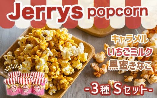 ジェリーズ ポップコーン 3種 各2袋 Sセット [社会福祉法人 柚の木福祉会 Create803 福岡県 宇美町 um40azp020000] キャラメルポップコーン いちごミルク 黒蜜きなこ お菓子
