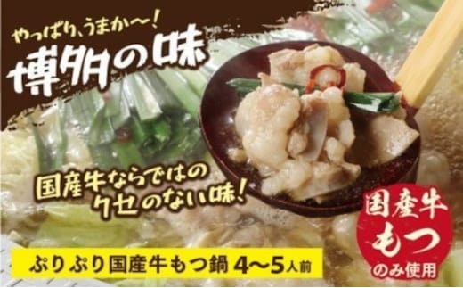 もつ鍋 国産 しょうゆ味 4～5人前 セット [小林食品 福岡県 宇美町 um40azo890004] モツ鍋 鍋 ホルモン 国産牛