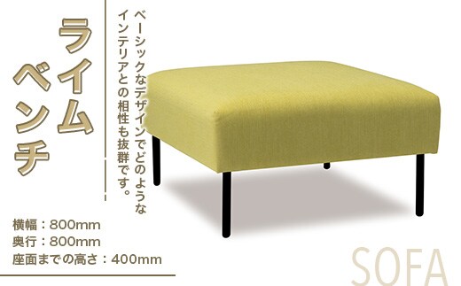 ソファ ライム ベンチ 1人掛 1脚 [アダル 福岡県 宇美町 um40azo830012] オシャレ おしゃれ インテリア 家具