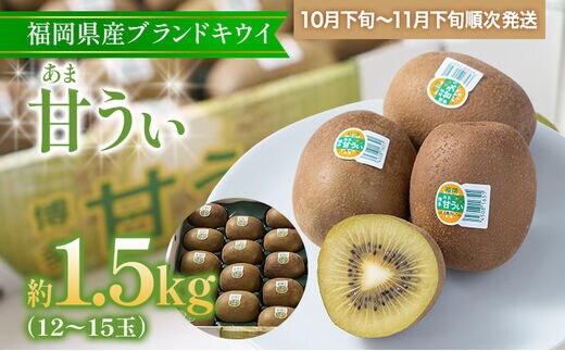 福岡県産ブランドキウイ「甘うぃ」約1.5kg(12-15玉)