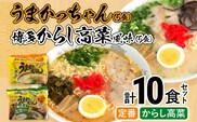 豚骨ラーメン うまかっちゃん（5食）、博多からし高菜風味（5食） 計10食セット お取り寄せグルメ お取り寄せ 福岡 お土産 九州 福岡土産 取り寄せ グルメ 福岡県