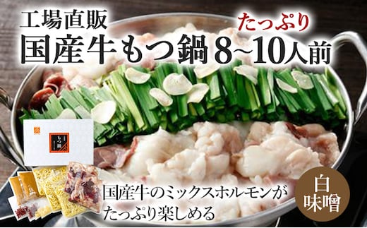 国産牛もつ鍋(白味噌味) 工場直販 たっぷり8～10人前 お取り寄せグルメ お取り寄せ 福岡 お土産 九州 福岡土産 取り寄せ グルメ 福岡県