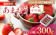 福岡産 あまおう 約300g (12～15粒) 1箱 いちご 苺 果物 フルーツ 九州産 福岡県産 冷蔵 ギフト箱 箱入り ギフト 贈り物 送料無料【12月上旬発送開始予定】