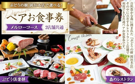 ぶどうの樹岡垣本店で選べる!ペアお食事券【メルローコース】 お食事券 食事券 食事 ペア ペア食事券 チケット ペアチケット 森のレストラン ぶどう倶楽部