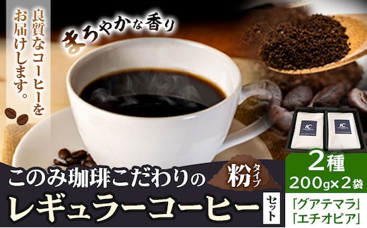 コーヒー 珈琲 珈琲粉 レギュラーコーヒー 粉タイプ セット 2種 このみ珈琲《30日以内に発送予定(土日祝除く)》ギフト 福岡県 鞍手町 送料無料---skr_knmrg_30d_25_15500_2i_k---