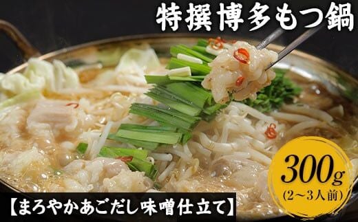 特撰博多もつ鍋 【あごだし味噌仕立て】 2～3人前 300g 独楽 送料無料 《30日以内に出荷予定(土日祝除く)》---skr_fkmmotums_30d_r7_13000_300g---