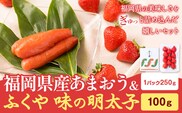 福岡県産あまおう & ふくや味の明太子 100g 南国フルーツ株式会社《2026年12月上旬-2027年3月末頃出荷》福岡県 鞍手町 あまおう いちご めんたいこ 明太子 セット 送料無料---skr_cnngkaf_af123_26_13500_100g---