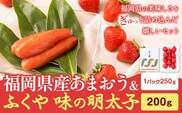 福岡県産あまおう & ふくや味の明太子 200g 南国フルーツ株式会社《2026年12月上旬-2027年3月末頃出荷》福岡県 鞍手町 あまおう いちご めんたいこ 明太子 セット 送料無料---skr_cnngkaf_af123_26_18000_200g---