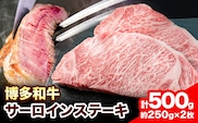 博多和牛 サーロインステーキ 500g（250g×2枚）株式会社エム・ケイ食品《30日以内に出荷予定(土日祝除く)》福岡県 鞍手郡 鞍手町 ステーキ 肉 黒毛和牛 サーロイン 牛肉 牛---skr_fmksri_30d_r7_21000_500g---