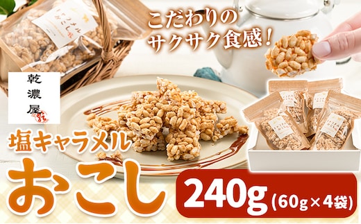 キャラメルおこし240g(60g×4袋) 乾濃屋《30日以内に出荷予定(土日祝除く)》福岡県 鞍手町 ポン菓子 キャラメル おこし お菓子 スイーツ 送料無料---skr_knokskya_30d_25_9500_240g---