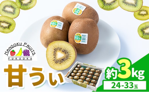 キウイ 甘うぃ 約3kg 南国フルーツ株式会社【26年度出荷】《10月下旬-11月末頃出荷》福岡県 鞍手町 福岡県産 キウイ フルーツ キウイフルーツ 果物---skr_nngka_cf10_26_16000_33i---
