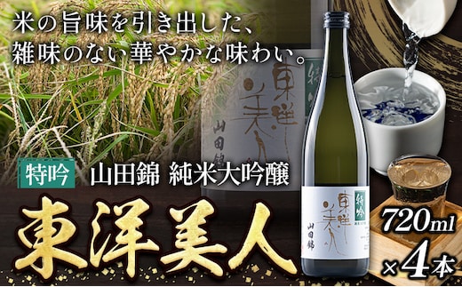 日本酒 新酒 東洋美人 特吟 山田錦 純米大吟醸 4本 計2880ml 1本あたり 720ml 福岡吟醸倶楽部株式会社《30日以内に出荷予定(土日祝除く)》福岡県 鞍手郡 鞍手町 酒 冷酒 送料無料---skr_gntybjn_30d_r7_40000_4i---