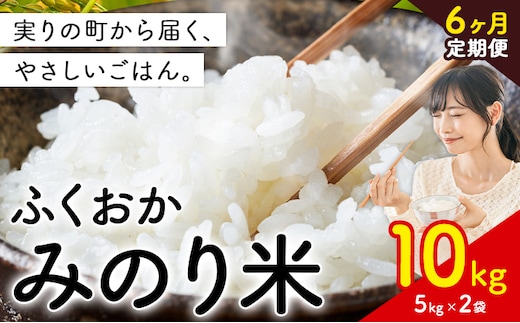 【6ヶ月定期便】 ふくおかみのり米 10kg 白米 《定期便：お申し込みの翌月から出荷》 お米 ごはん ご飯 rice kome---kr_hmnrhtei_25_129000_10kg_mo6---