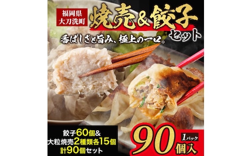 餃子菜館 餃子 60個 & 大粒 しゅうまい 2種類 各15個 計90個セット 酢醤油付き