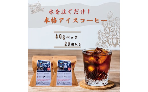 コーヒー 自家焙煎 豆屋の本格 水出し アイスコーヒー (40g×10)×2パック 計800g 珈琲