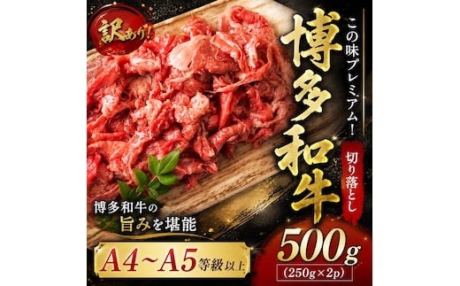 訳あり！【A4～A5】この味プレミアム！博多和牛切り落とし 500g (250g×2p) | 牛肉 ブランド牛 国産 和牛 切落とし 福岡 博多 すき焼き しゃぶしゃぶ 肉じゃが 炒め物 CP055b