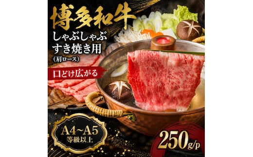 【A4～A5】博多和牛しゃぶしゃぶすき焼き用（肩ロース）250g | 牛肉 ブランド牛 国産 和牛 福岡 博多 すき焼き しゃぶしゃぶ CP056a