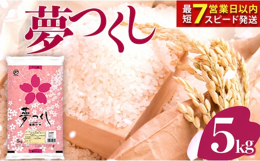 【最短7営業日以内発送】福岡県産米 夢つくし 5kg 令和8年産 ※北海道・沖縄・離島は配送不可 |【精米 単一米 単一原料米 8年産 国産 お米 ブランド米 5kg × 1 ゆめつくし】CY019