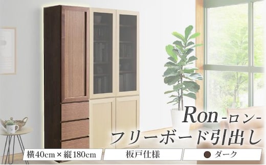 Ron（ロン）幅40フリーボード引出し (DK) 板戸仕様【北海道・東北・沖縄・離島不可】CN129-DK