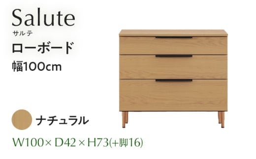 ローボード Salute サルテ 幅100cm NA ナチュラル ベージュ 家具 収納 書棚 本棚 完成品 【北海道・東北・沖縄・離島不可】CN020-NA