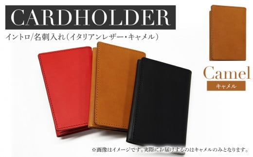 イントロ/名刺入れ（イタリアンレザー・キャメル） カードケース レディース メンズ 二つ折り カード入れ 名刺ケース カード収納 プレゼント おすすめ 福岡県 大木町 ナデルファーデン BK134