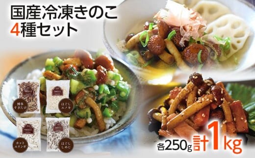 冷凍きのこセット250g×4（博多すぎたけ・しめじ・えのき・エリンギ） AU07