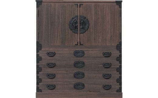 桐たんす専門店より 「ぼたん(衣装たんす)」 【経年変化を楽しめる伝統家具】 丁寧に手作業で仕上げた、開戸付きの総桐たんす 職人による、手作り・手仕上げの工場よりお届け／総桐箪笥和光 AH085