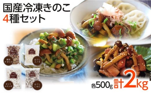 冷凍きのこセット500g×4（博多すぎたけ・しめじ・えのき・エリンギ） AU03