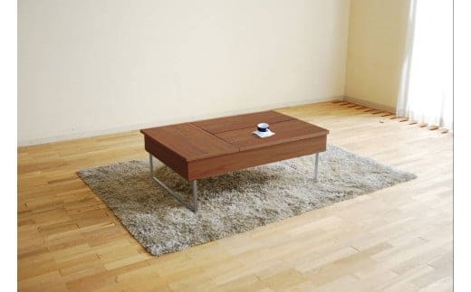 【開梱・設置】リモートワーク デュエ リビングテーブル（金属脚） ブラウン AL325