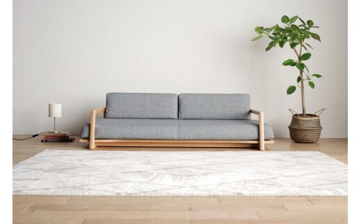 【開梱・設置】ソファ Slow（エスロウ） 200ｃｍ ナチュラル/スパイスアイボリー AL279