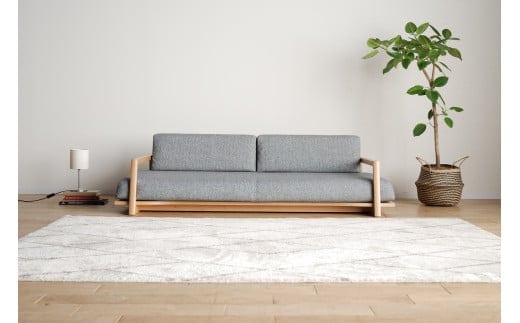 【開梱・設置】ソファ Slow（エスロウ） 180ｃｍ ナチュラル/スパイスアイボリー AL277