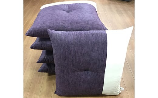 日本製座布団リーネ５枚組（55×59）（パープル） AA233