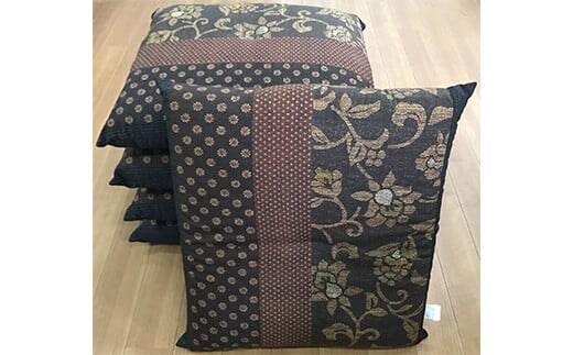 日本製座布団万葉５枚組（55×59）（ブラウン） AA231