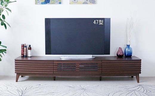 【開梱・設置】アゼル 200cm テレビボード（ブラウン） AX075