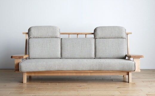 【開梱・設置】３Pソファ 極ワザ ソファ210cm TN／CR-BEﾍｯﾄﾞﾚｽﾄ2個付き ナチュラル AL129