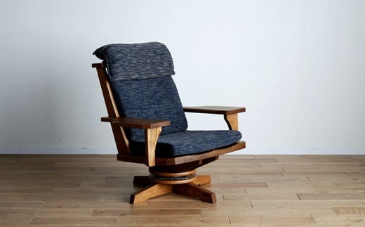 【開梱・設置】１Pソファ 極ワザ パーソナルチェア 両肘YOW／CR-NVﾍｯﾄﾞﾚｽﾄ付き ミディアム AL094